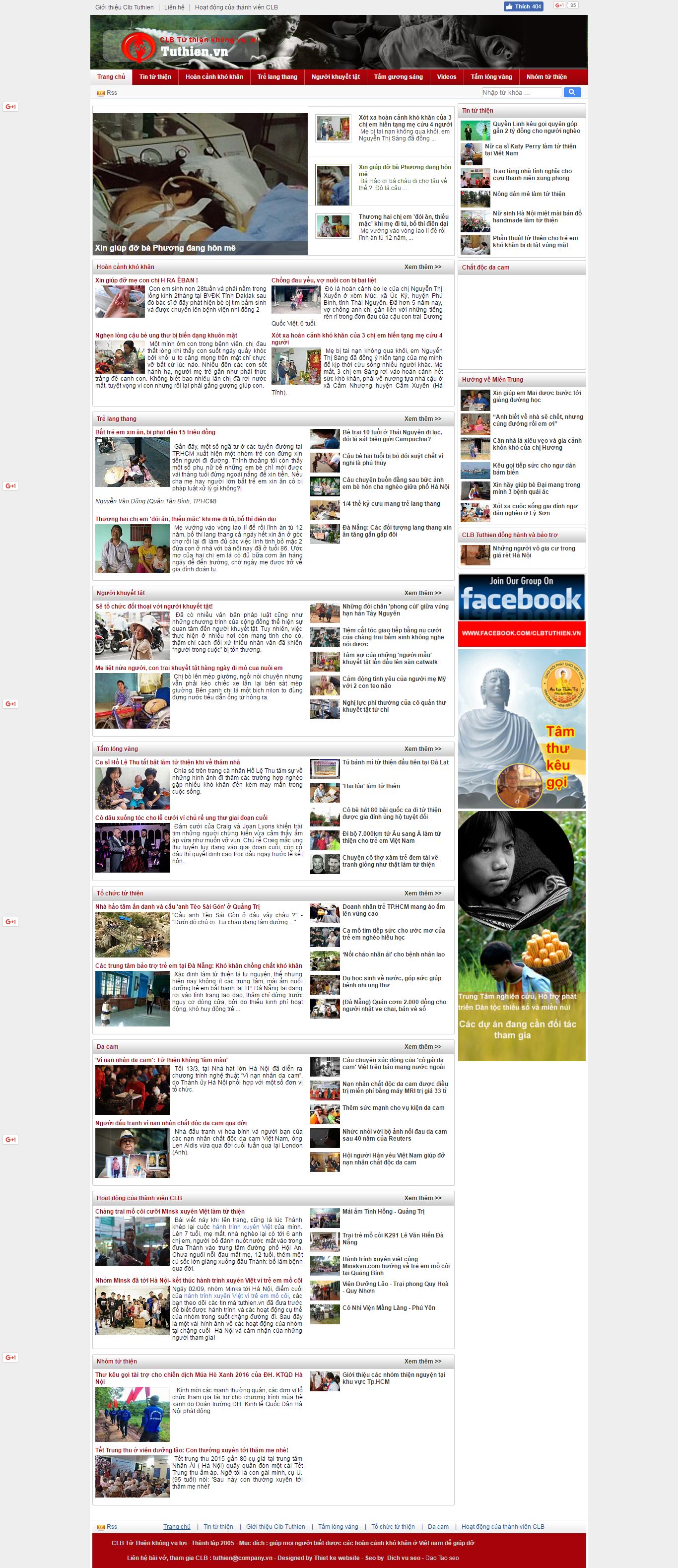 Thiết kế Web từ thiện chùa chiền tuthien.vn